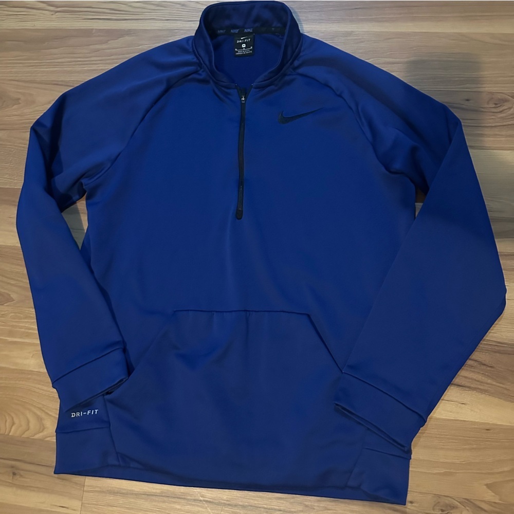 Nike Men's Royal Blue Quarter Zip Performance Jacket - Picture 4 of 4